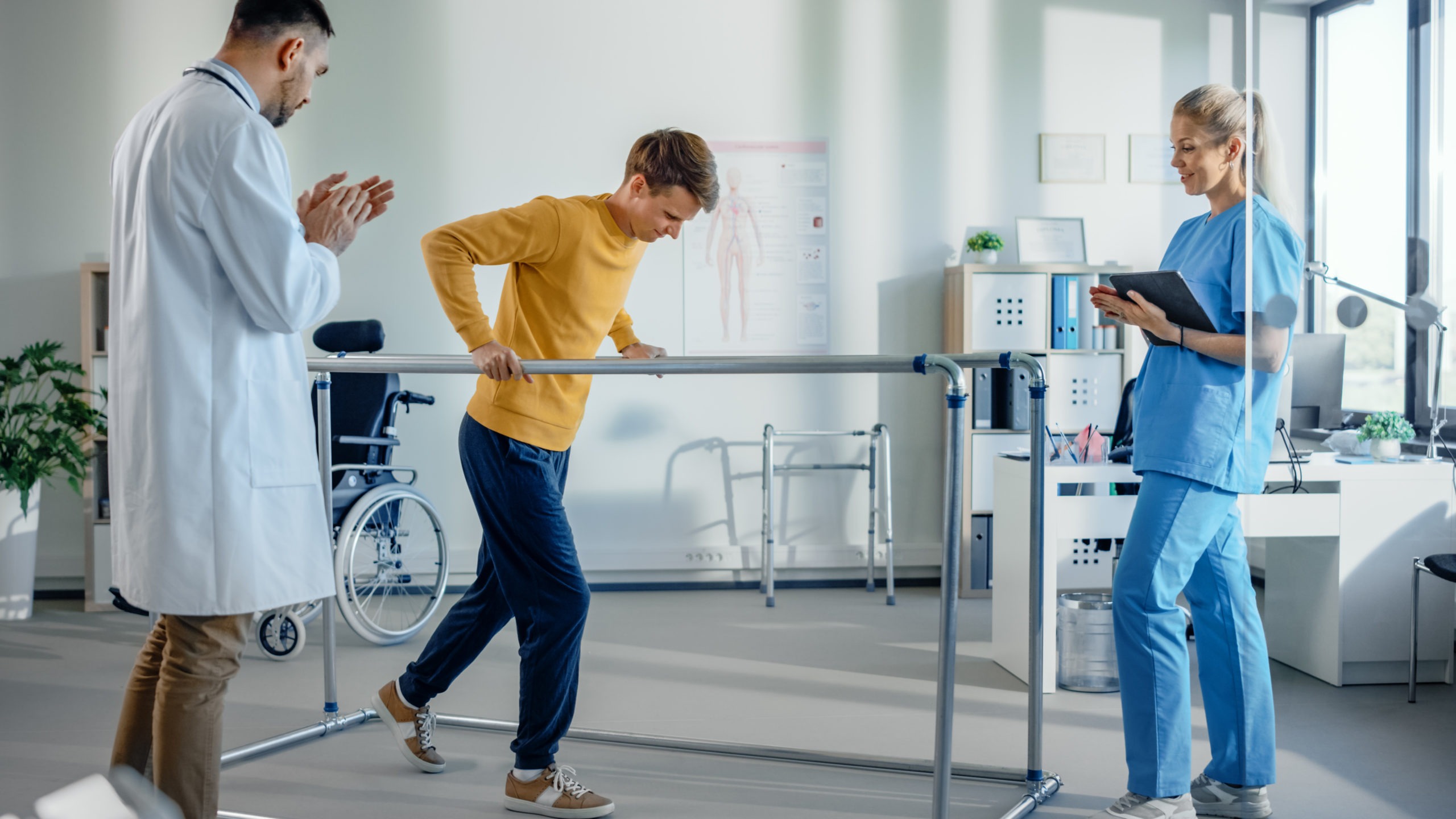 Physical Therapy being done at a hospital